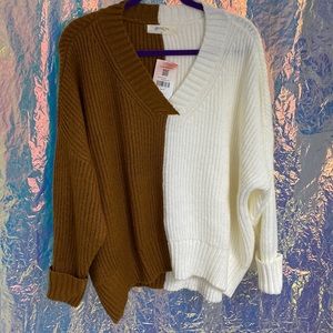 Arula Brown and Cream Sweater, 1X, NWT
